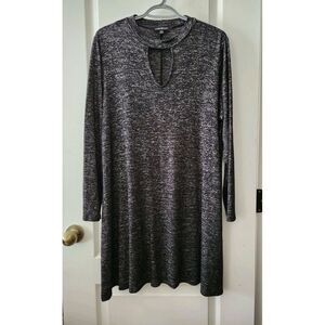 Lane Bryant Sweater Dress Womens Black Marled Tunic Mini Dress Long Sleeve 18/20